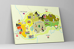 Obraz Mapa Slovenska 1456